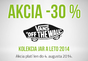 Akce! Vans -30 %!
