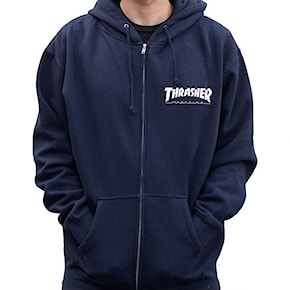 Mikina Thrasher Logo Zip Hood navy blue 2020