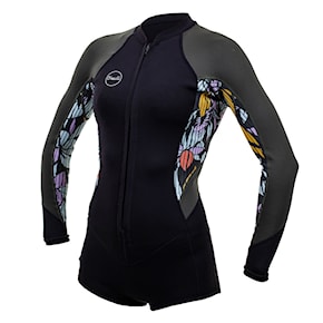 Neoprén O'Neill Wms Bahia Fz 2/1 L/s Short Sprin black/baylen/dark olive 2021