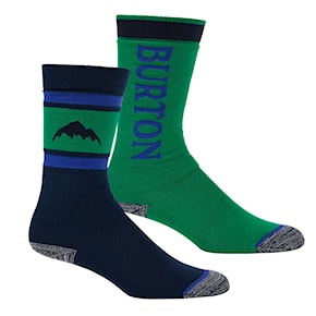 Snowboard Socks Burton Kids Weekend Midweight 2Pk galaxy green 2024