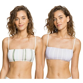 Plavky Roxy Sea & Waves Revo Pt Bandeau bright white kamuela stripe s 2021