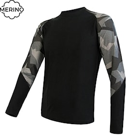 Tričko Sensor Merino Impress černá/camo 2020/2021