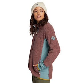Technická mikina Burton Wms Minturn Fz rose brown heather 2020/2021
