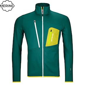 Technical Hoodie ORTOVOX Fleece Grid Jacket pacific green 2024