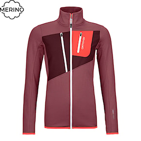 Technická mikina ORTOVOX Wms Fleece Grid Jacket mountain rose 2023