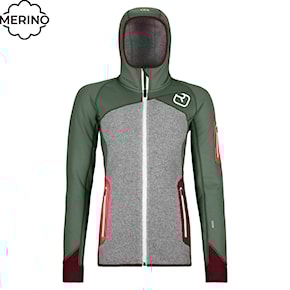 Technická mikina Ortovox Wms Fleece Plus Hoody green forest 2020/2021