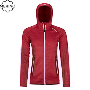 Technická mikina ORTOVOX Wms Fleece Space Dyed Hoody hot coral blend 2020/2021