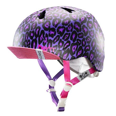 Prilba na skateboard Bern Nina satin purple leopard 2014 - 1