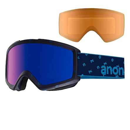 Snowboardové okuliare Anon Helix 2.0 W/spare logonet | blue cobalt+amber 2017 - 1