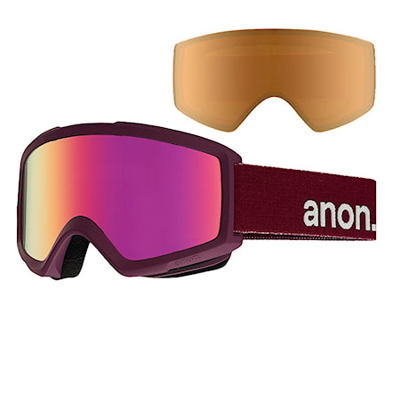 Snowboardové brýle Anon Helix 2.0 W/spare merlot | pink sq+amber 2017 - 1