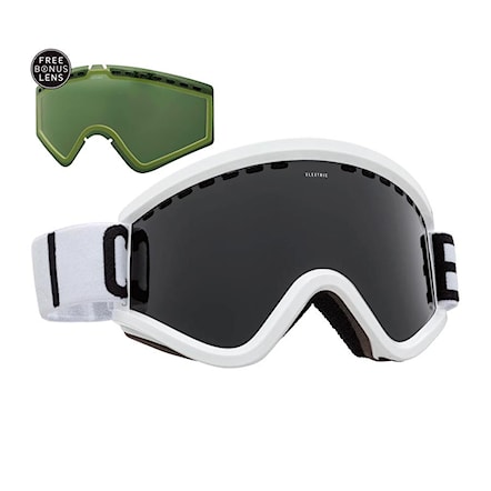 Snowboardové okuliare Electric EGV gloss white/wordmark | jet black+light green 2017 - 1