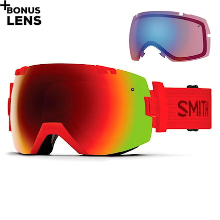 Snowboardové okuliare Smith I/ox fire | red sol-x+blue sensor mirror 2017 - 1