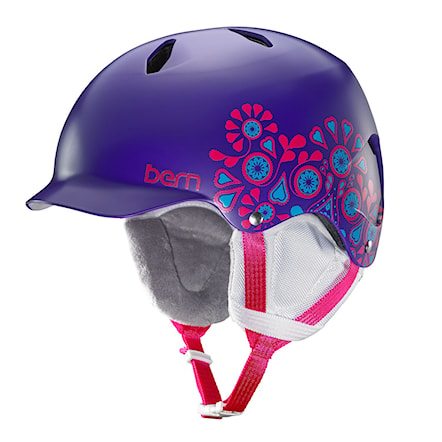 Snowboard Helmet Bern Bandita satin purple floral 2016 - 1