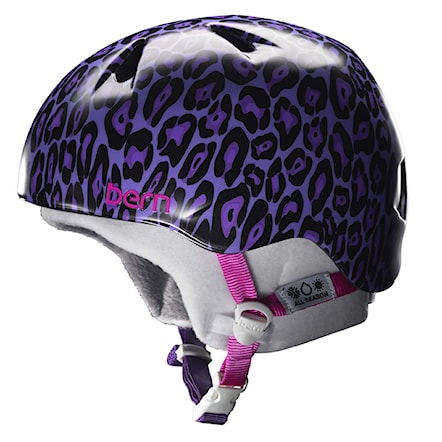 Snowboard Helmet Bern Nina satin purple leopard 2015 - 1