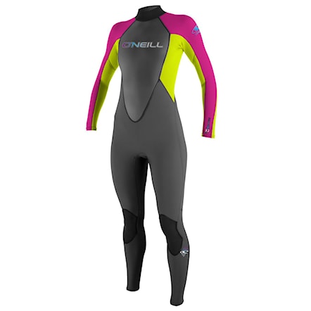 Wetsuit O'Neill Wms Reactor 3/2 Full graphite/punk pink/lime 2016 - 1