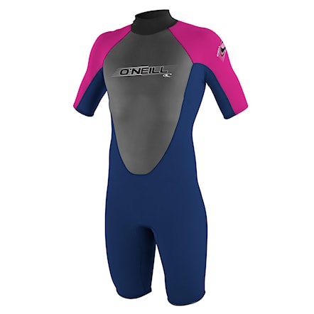 Wetsuit O'Neill Youth Reactor 2Mm S/s Spring navy/navy/punk pink 2016 - 1