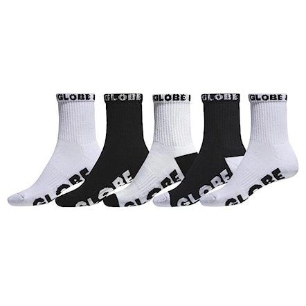 Ponožky Globe Quarter Sock 5 Pack black/white 2016 - 1