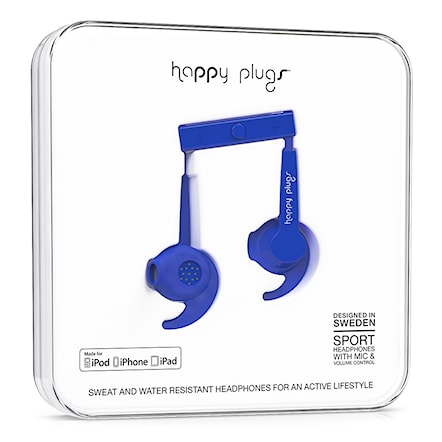 Sluchátka Happy Plugs In-Ear Sport Mfi cobalt - 1