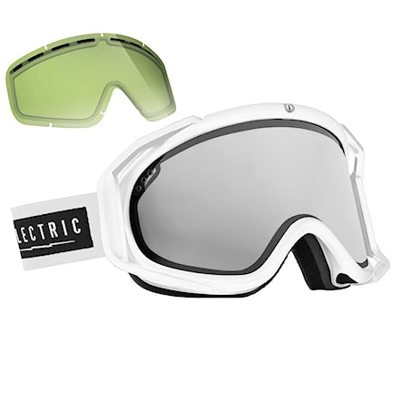 Snowboard Goggles Electric Rig gloss white | bronze/silver chrome+light green 2015 - 1