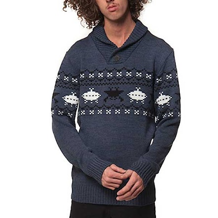 Sweater Horsefeathers Hey Dude blue melange 2015 - 1