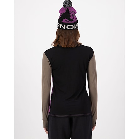 Tričko Mons Royale Wms Yotei Merino Ls purple bolt/walnut/black 2026 - 2