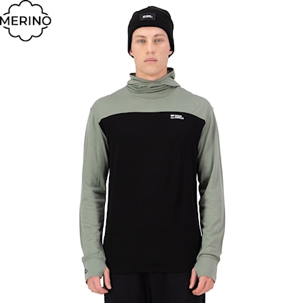 Tričko Mons Royale Yotei Merino Powder Hood Ls willow/black 2026 - 1