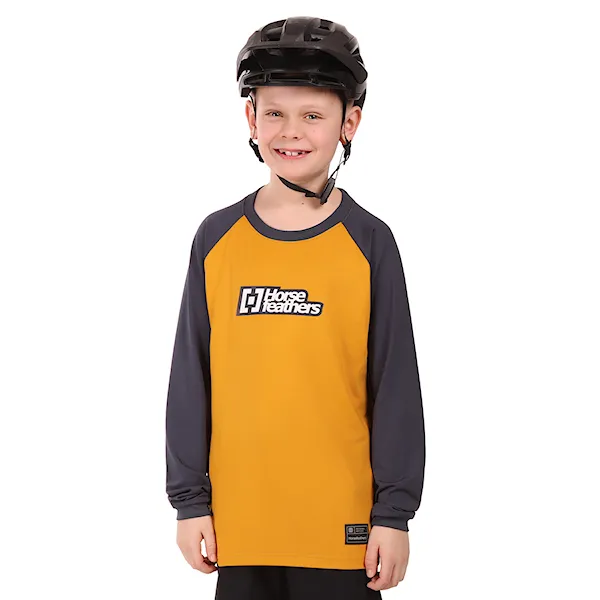 Bike Jersey Horsefeathers Spike LS Youth sunflower/indigo 2026