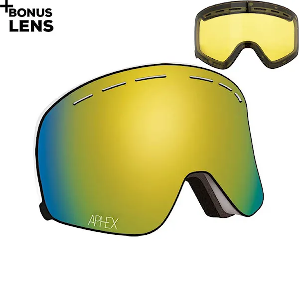 Snowboard Goggles Aphex Virgo matt white | revo gold+yellow 2021