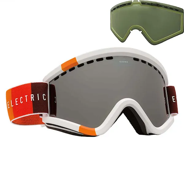 Snowboard Goggles Electric Egv orange blast white | bronze/silver chrome+light green 2016