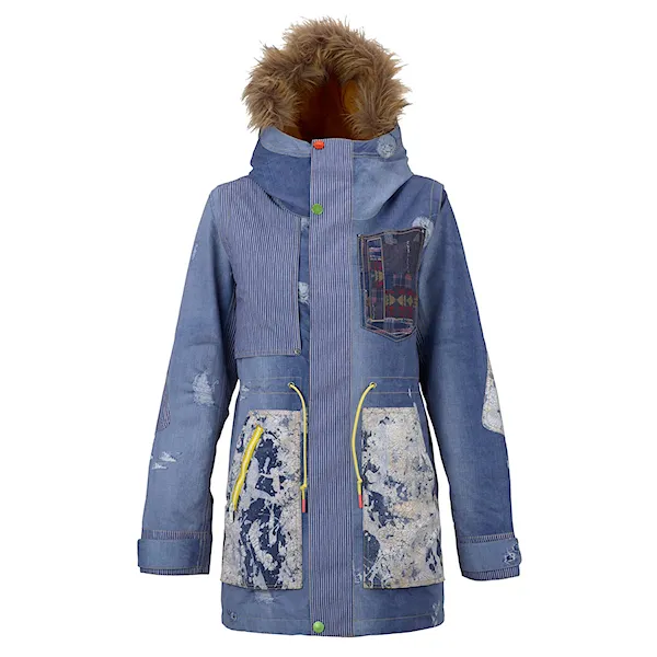 Snowboard Jacket Burton L.a.m.b. Riff Parka denim print 2017