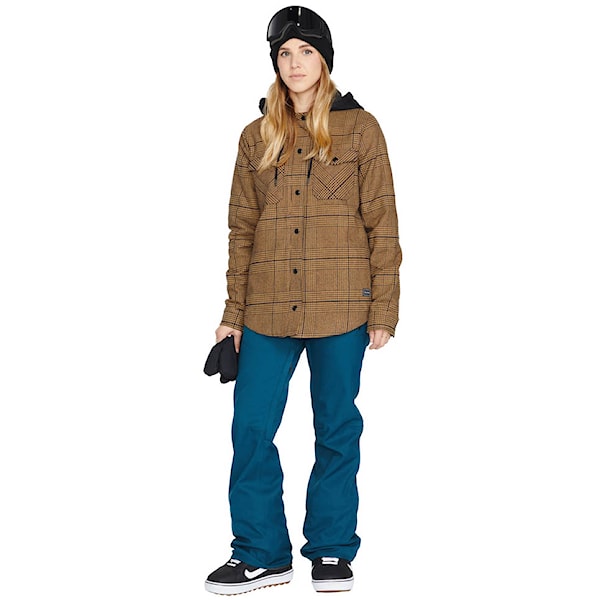 Kurtka snowboardowa Volcom Wms Hooded Flannel caramel 2023