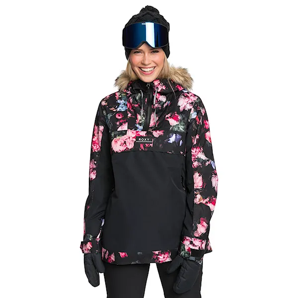 Bunda na snowboard Roxy Shelter true black blooming party 2021