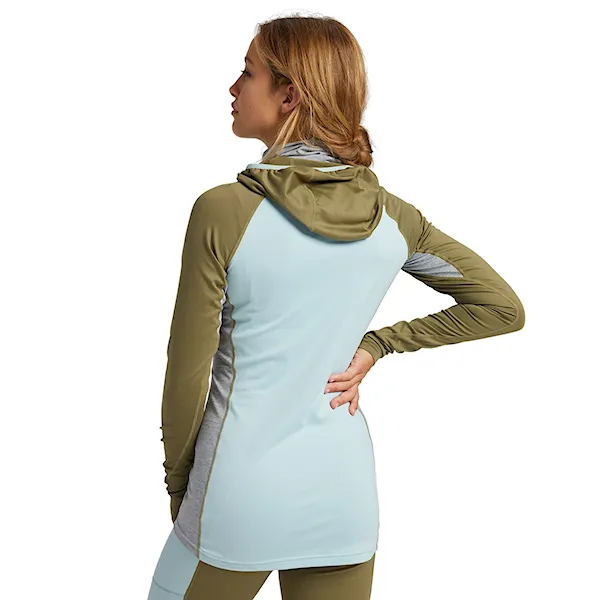 T-shirt Burton Wms Midweight X Long Neck martini olive/ether blue 2021