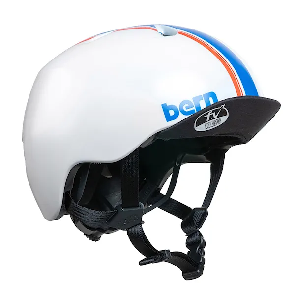 Skate kask Bern Nino DVRT satin white racing stripe 2025