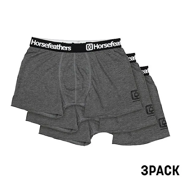 Trenírky Horsefeathers Dynasty 3 Pack heather anthracite