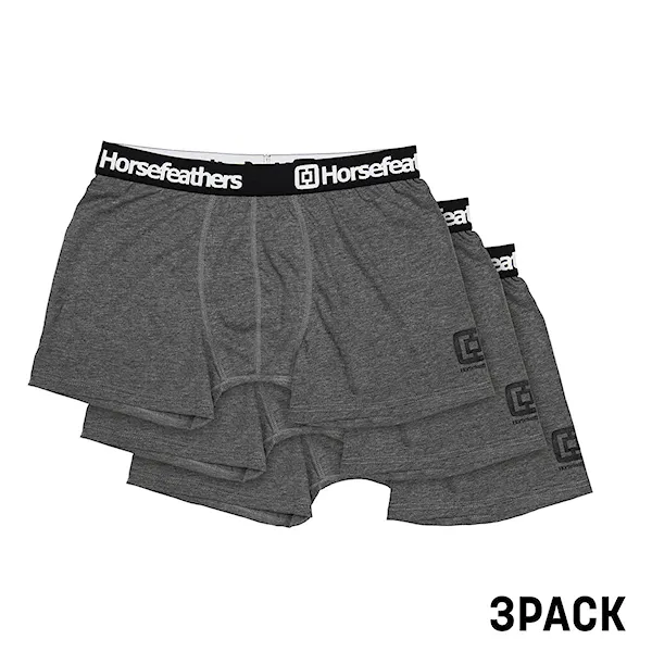 Trenírky Horsefeathers Dynasty 3 Pack heather anthracite