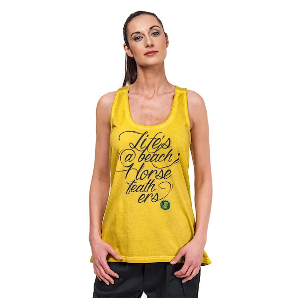 Tílko Horsefeathers Life Is A Beach washed yellow 2015