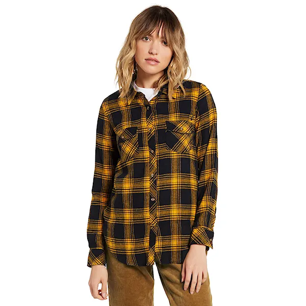 Shirt Volcom Getting Rad Plaid L/S golden haze 2020