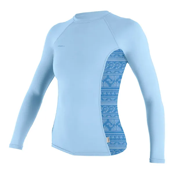 Lycra O'Neill Wms Hyperfreak Skins L/S Rash Guard chambray blue/surf abstract 2026