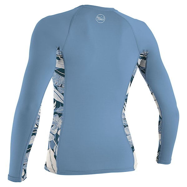 Lycra O'Neill Wms Side Print L/S Rash fade denim/palmen to tropical 2025