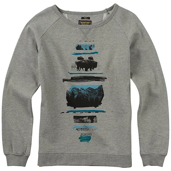 Bike Hoodie Burton Tumbledown Crew Raglan Pullover grey heather 2016