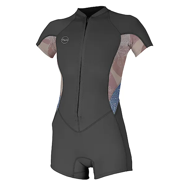 Neoprén O'Neill Wms Bahia 2/1 Front Zip S/S Spring graphite/desert bloom/drift bl 2022