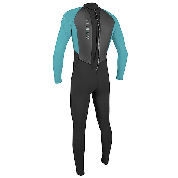 Neoprén O'Neill Youth Reactor II Back Zip 3/2 Full black/light aqua 2025
