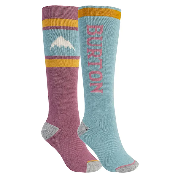 Snowboard Socks Burton Wms Weekend Midweight 2Pk rose brown/trellis 2022