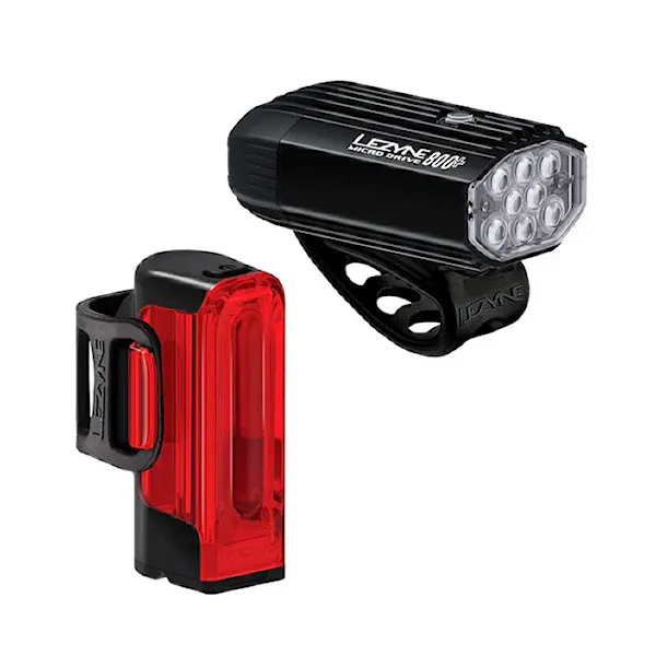 Bike Light Lezyne Micro Drive 800+/Strip Drive 300+ Pair satin black / black
