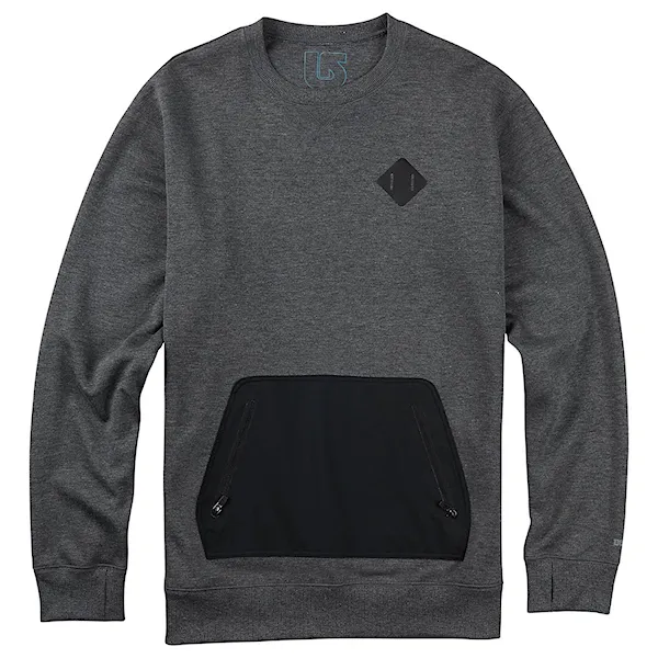 Technická mikina Burton Hemlock Bonded Crew true black heather 2016