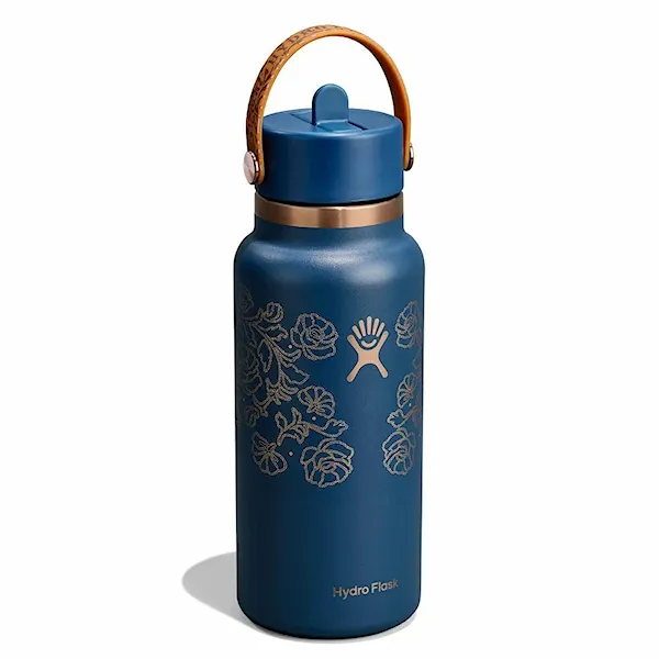 Vacuum Flask Hydro Flask 32 oz Wide Flex Straw Cap western dark blue
