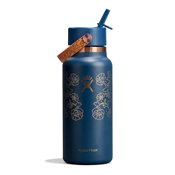 Vacuum Flask Hydro Flask 32 oz Wide Flex Straw Cap western dark blue