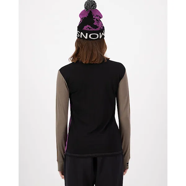 Tričko Mons Royale Wms Yotei Merino LS purple bolt/walnut/black 2026