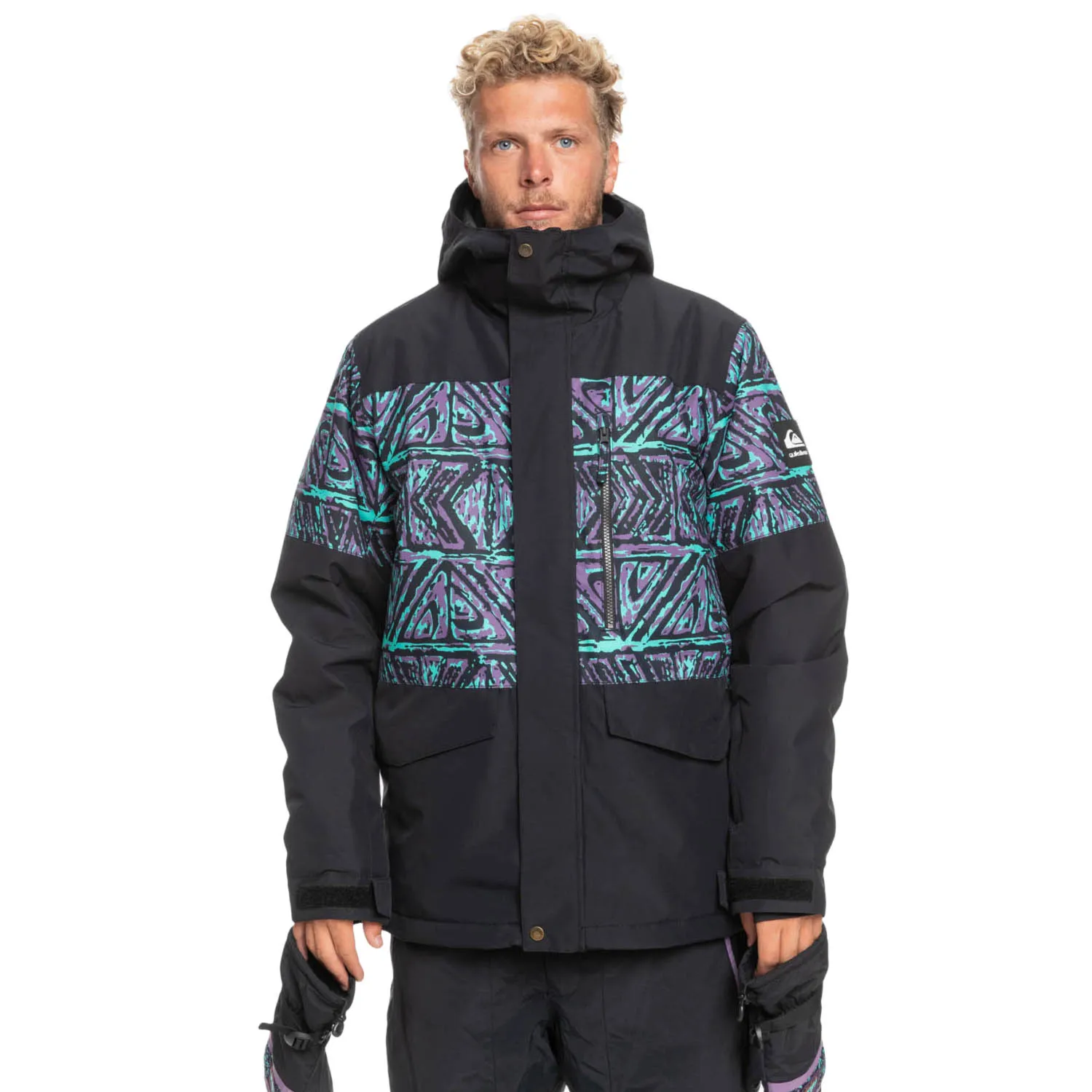 Bunda na snowboard Quiksilver Mission Printed Block true black high heritage 2023 - 1